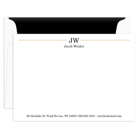 Executive Initials Flat Note Cards